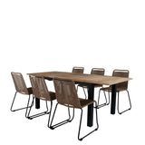 Stůl Panama 152/210 - Stohovací židle Black/Teak+Lindos - Black Alu / Latte Rope_6