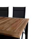 Panama - Stůl - 224/324*100 - svart Alu/Teak+Panama Light 5místná židle Černá / Černá a teak_6