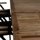 Panama - Stůl - 224/324*100 - svart Alu/Teak+Panama Light 5místná židle Černá / Černá a teak_6