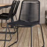 Panama - Stůl - 224/324*100 - svart Alu/Teak+Lindos Stohovací židle - Black Alu / Black Rope_6