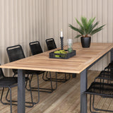 Panama - Stůl - 224/324*100 - svart Alu/Teak+Lindos Stohovací židle - Black Alu / Black Rope_8