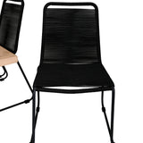 Panama - Stůl - 224/324*100 - svart Alu/Teak+Lindos Stohovací židle - Black Alu / Black Rope_8
