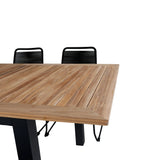 Panama - Stůl - 224/324*100 - svart Alu/Teak+Lindos Stohovací židle - Black Alu / Black Rope_8