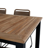 Panama - Stůl - 224/324*100 - svart Alu/Teak+Lindos Stohovací židle - Black Alu / Latte Rope_6