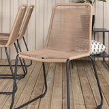 Panama - Stůl - 224/324*100 - svart Alu/Teak+Lindos Stohovací židle - Black Alu / Latte Rope_8