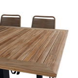 Panama - Stůl - 224/324*100 - svart Alu/Teak+Lindos Stohovací židle - Black Alu / Latte Rope_8