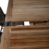 Panama - Stůl - 224/324*100 - svart Alu/Teak+Lindos Stohovací židle - Black Alu / Latte Rope_8