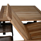 Panama - Stůl - 224/324*100 - svart Alu/Teak+Lindos Stohovací židle - Black Alu / Latte Rope_8
