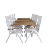 Stůl Mexico 180/240 - Bílá/Teak+Panama Light 5posílená židle Bílá / bílá_8