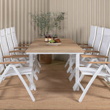 Stůl Mexico 180/240 - Bílá/Teak+Panama Light 5posílená židle Bílá / bílá_8