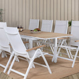 Stůl Mexico 180/240 - Bílá/Teak+Panama Light 5posílená židle Bílá / bílá_8