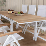 Stůl Mexico 180/240 - Bílá/Teak+Panama Light 5posílená židle Bílá / bílá_8