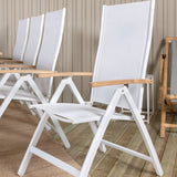Stůl Mexico 180/240 - Bílá/Teak+Panama Light 5posílená židle Bílá / bílá_8