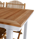 Panama - Stůl - 152/210*90 - Vit Alu/Teak+Cane Skládací jídelní židle - Bambus / Grey Cushion_4
