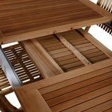 Panama - Stůl - 152/210*90 - Vit Alu/Teak+Cane Skládací jídelní židle - Bambus / Grey Cushion_4