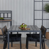 Break Table 150*90 - Černá/Black+Paola Jídelní židle - Černá ocel / Přírodní proutí / Black Cushion_4