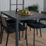 Break Table 150*90 - Černá/Black+Paola Jídelní židle - Černá ocel / Přírodní proutí / Black Cushion_4