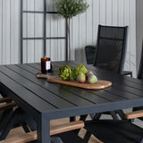 Break Table 150*90 - Black/Black+Panama Light, 5poschoďová židle Černá / Černá a teak_4