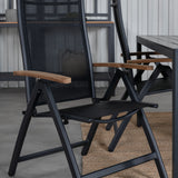 Break Table 150*90 - Black/Black+Panama Light, 5poschoďová židle Černá / Černá a teak_4