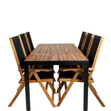 Bois Jídelní stůl 205*90cm - Černé nohy / Akácie + Skládací židle Little John - Provaz / Akácie_6