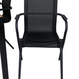 Bois Jídelní stůl 205*90cm - Černé nohy / Acacia + Alina Jídelní židle - Black Alu / Black Textilene_6