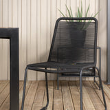 Bois Jídelní stůl 205*90cm - Černé nohy / Akácie +Lindos Stohovací židle - Black Alu / Black Rope_6