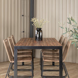 Bois Jídelní stůl 205*90cm - Černé nohy / Acacia +Lindos Stohovací židle - Black Alu / Latte Rope_6