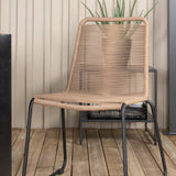 Bois Jídelní stůl 205*90cm - Černé nohy / Acacia +Lindos Stohovací židle - Black Alu / Latte Rope_6