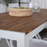 Bois Jídelní stůl 205*90cm - Bílá Alu / Akácie +Alina Jídelní židle - Bílá Alu / Bílá Textilene_6