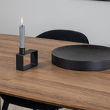 Jídelní stůl Inca - 160/200*85*H75 - Dub / Černá + Sametová jídelní židle - Černá / Černá_4