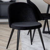 Jídelní stůl Inca - 160/200*85*H75 - Dub / Černá + Sametová jídelní židle - Černá / Černá_4