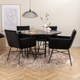 Copenhagen - Jídelní stůl kulatý - Black / Black+Petra Židle - Black / Black Velvet_4