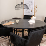 Copenhagen - Jídelní stůl kulatý - Black / Black+Petra Židle - Black / Black Velvet_4
