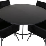 Copenhagen - Jídelní stůl kulatý - Black / Black+Petra Židle - Black / Black Velvet_4