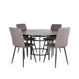 Copenhagen - Jídelní stůl kulatý - Černá / Černá + židle Windu Lyx - Černá / Šedá Micro Fibre_4