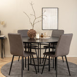 Copenhagen - Jídelní stůl kulatý - Černá / Černá + židle Windu Lyx - Černá / Šedá Micro Fibre_4