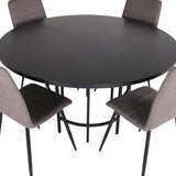 Copenhagen - Jídelní stůl kulatý - Černá / Černá + židle Windu Lyx - Černá / Šedá Micro Fibre_4