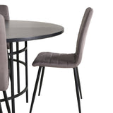 Copenhagen - Jídelní stůl kulatý - Černá / Černá + židle Windu Lyx - Černá / Šedá Micro Fibre_4