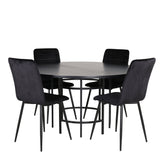 Copenhagen - Jídelní stůl kulatý - Černá / Černá + židle Windu Lyx - Černá / Černá Velvet_4