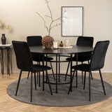 Copenhagen - Jídelní stůl kulatý - Černá / Černá + židle Windu Lyx - Černá / Černá Velvet_4