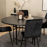 Copenhagen - Jídelní stůl kulatý - Černá / Černá + židle Windu Lyx - Černá / Černá Velvet_4