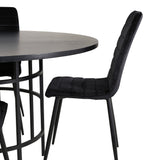 Copenhagen - Jídelní stůl kulatý - Černá / Černá + židle Windu Lyx - Černá / Černá Velvet_4