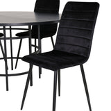 Copenhagen - Jídelní stůl kulatý - Černá / Černá + židle Windu Lyx - Černá / Černá Velvet_4