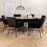 Copenhagen - Jídelní stůl kulatý - Black / Black+Petra Židle - Black / Black Velvet_6