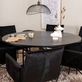 Copenhagen - Jídelní stůl kulatý - Black / Black+Petra Židle - Black / Black Velvet_6