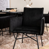 Copenhagen - Jídelní stůl kulatý - Black / Black+Petra Židle - Black / Black Velvet_6