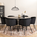 Copenhagen - Jídelní stůl kulatý - Černá / Černá + Berit Židle - Černá / Černá Velvet_6