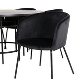 Copenhagen - Jídelní stůl kulatý - Černá / Černá + Berit Židle - Černá / Černá Velvet_6