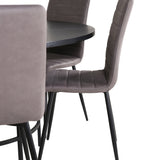 Copenhagen - Jídelní stůl kulatý - Černá / Černá + židle Windu Lyx - Černá / Šedá Micro Fibre_6