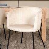 Posuvný prodlužovací stůl - White Wash - 170+40+40cm + Židle Berit - Černá / Béžová Velvet_6